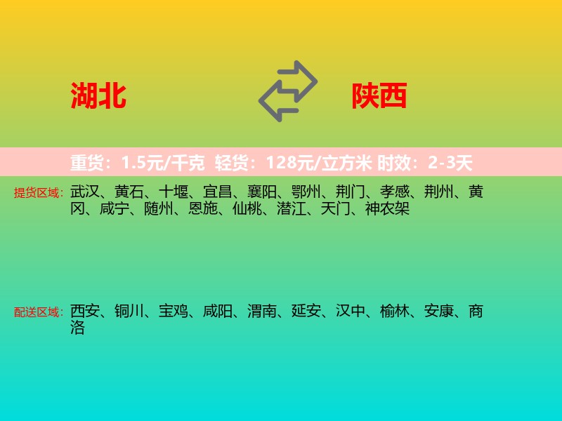 湖北到陕西长途搬家