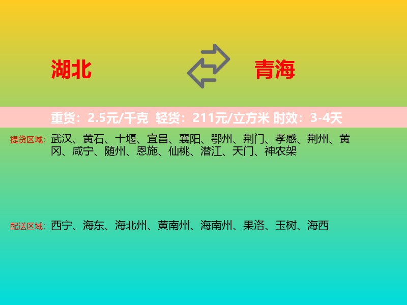 湖北到青海长途搬家