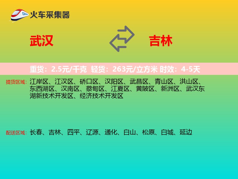 武汉到吉林物流专线