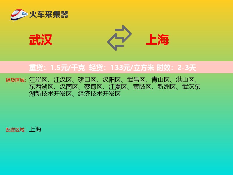武汉到上海物流专线