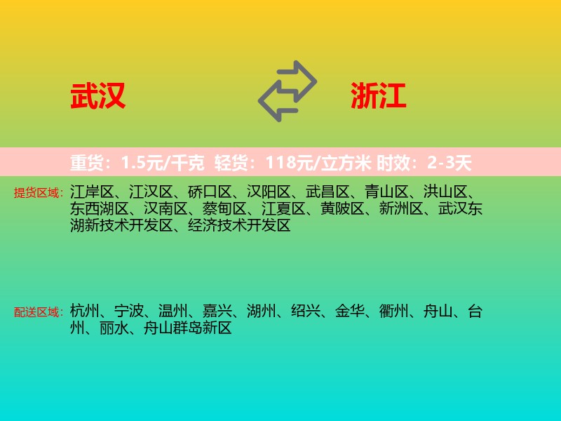 武汉到浙江长途搬家