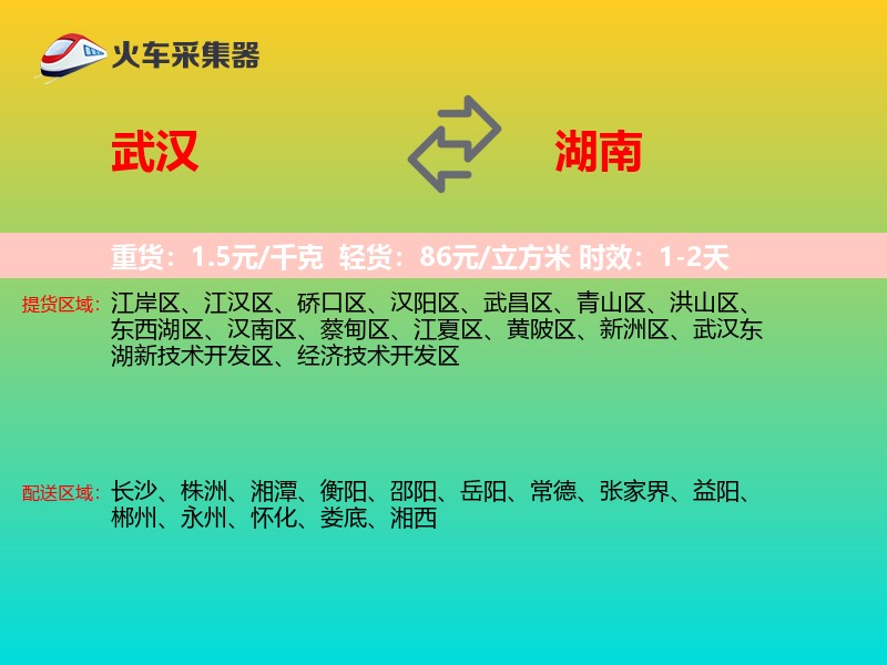 武汉到湖南物流专线