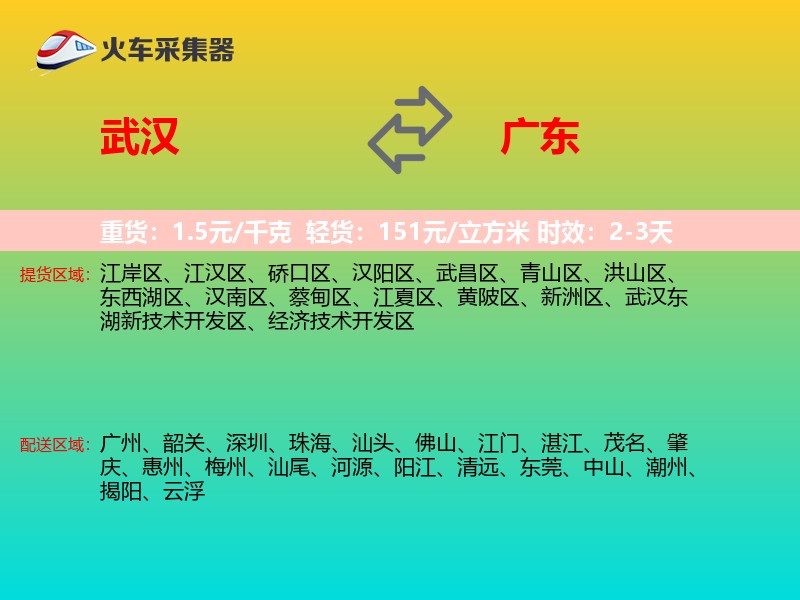 武汉到广东物流专线