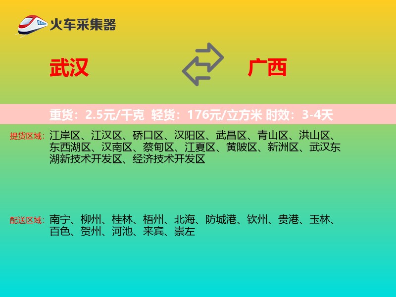 武汉到广西物流专线
