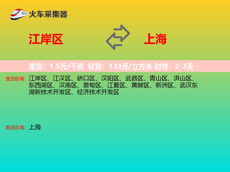 江岸区到上海轿车托运