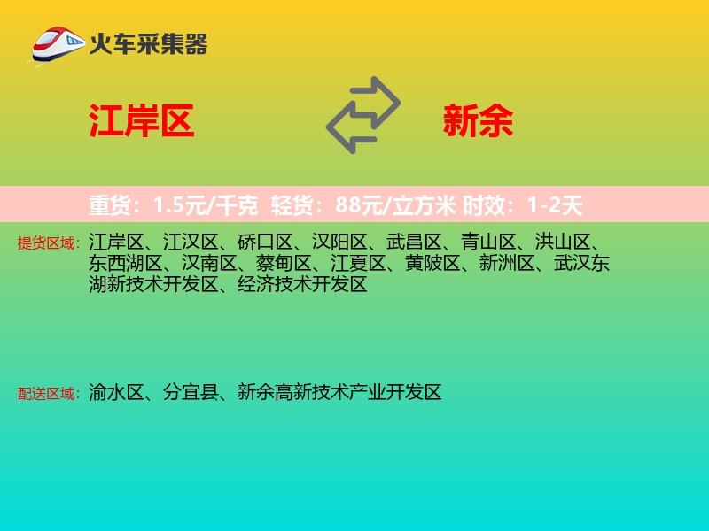 江岸区到新余物流专线