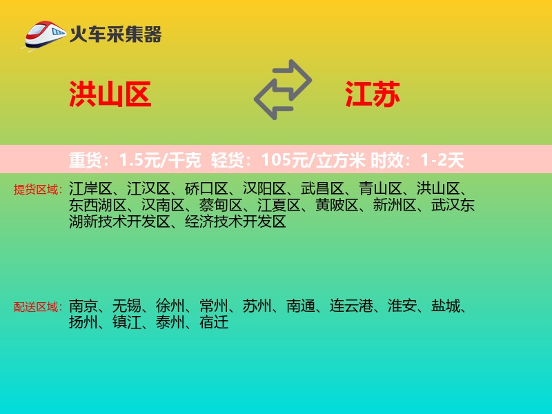 洪山区到江苏长途搬家