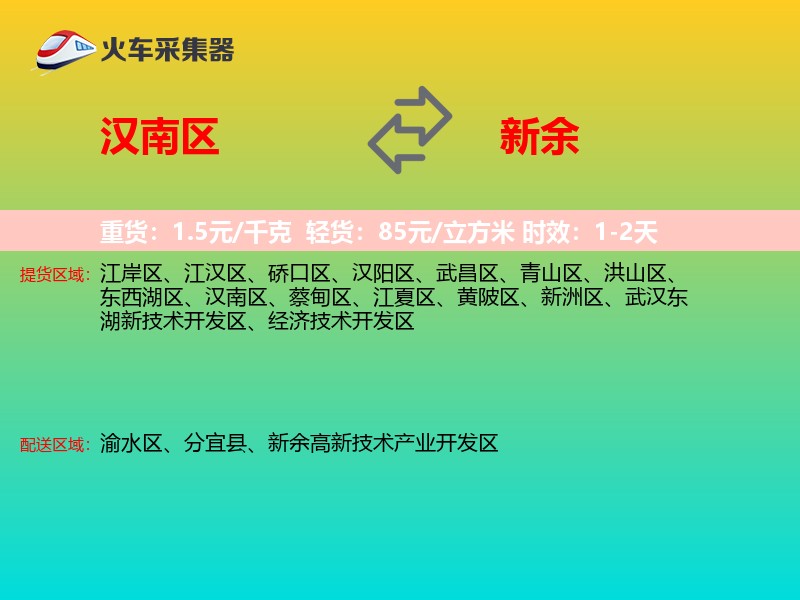 汉南区到新余物流专线