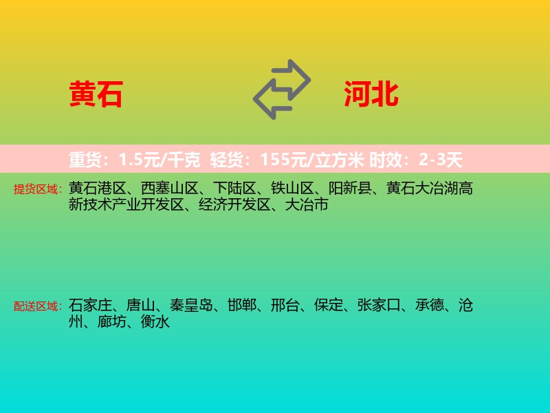 黄石到河北长途搬家
