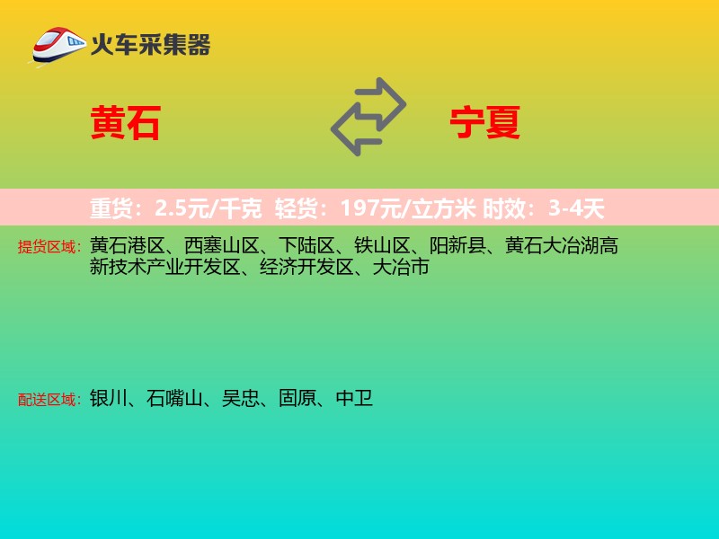 黄石到宁夏轿车托运
