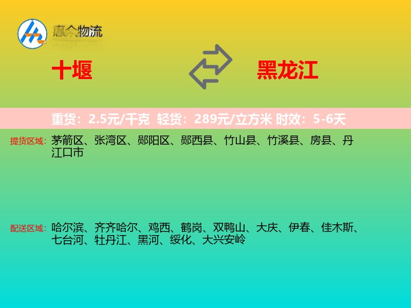 十堰到黑龙江轿车托运