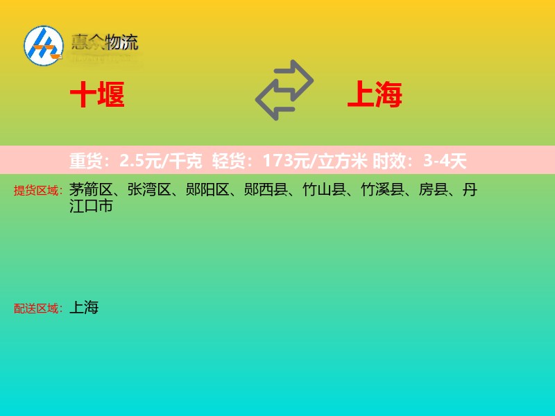 十堰到上海长途搬家