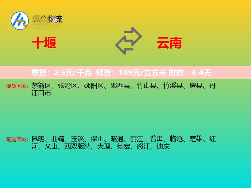 十堰到云南长途搬家