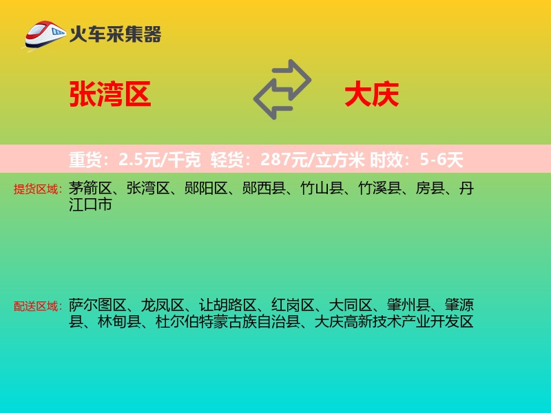 张湾区到大庆物流专线