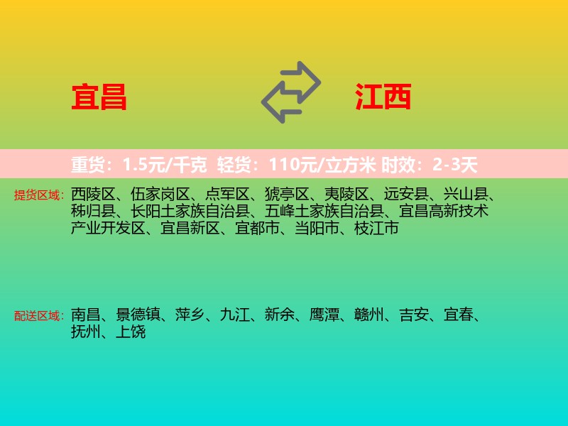 宜昌到江西长途搬家