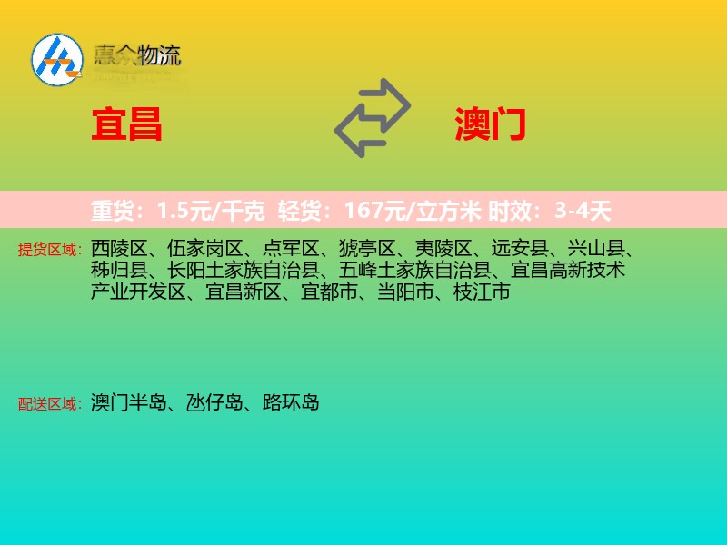 宜昌到澳门轿车托运