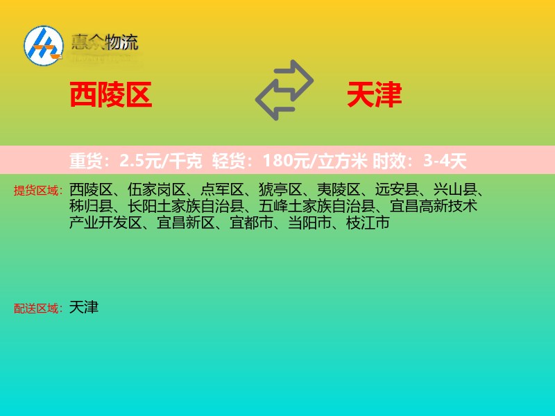 西陵区到天津物流专线