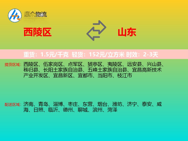 西陵区到山东长途搬家