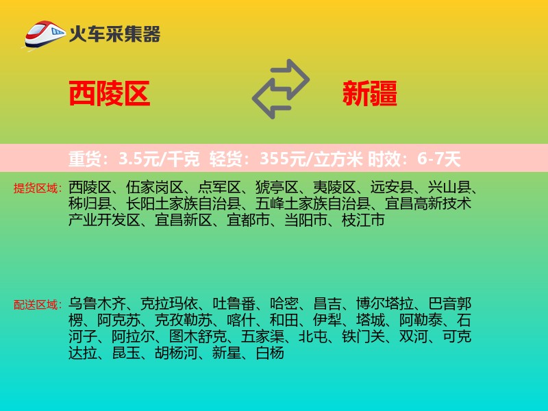 西陵区到新疆物流专线