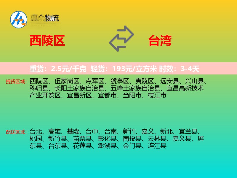 西陵区到台湾长途搬家