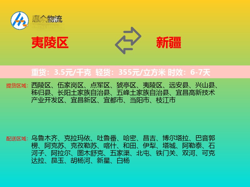 夷陵区到新疆长途搬家