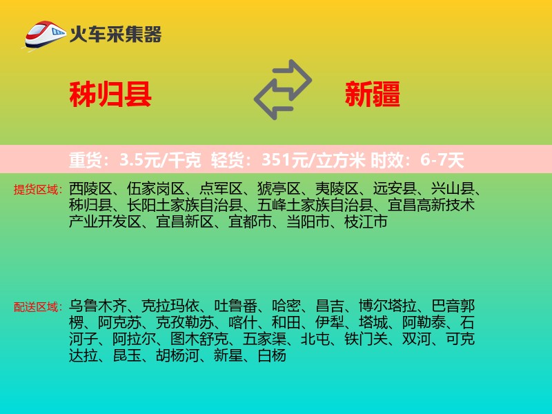 秭归县到新疆轿车托运