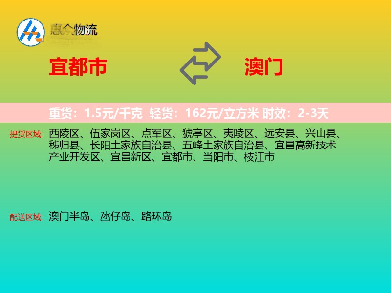 宜都市到澳门长途搬家
