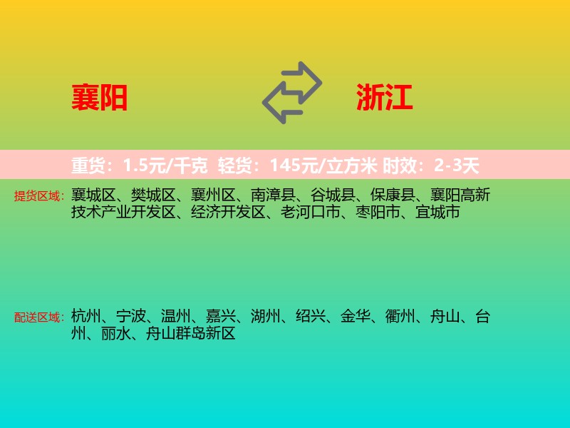 襄阳到浙江长途搬家