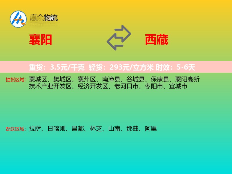 襄阳到西藏长途搬家