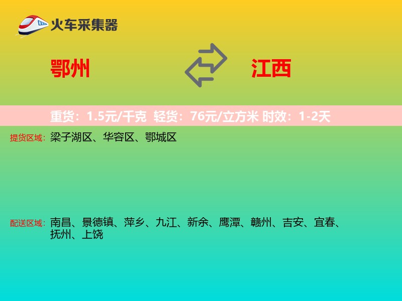 鄂州到江西长途搬家