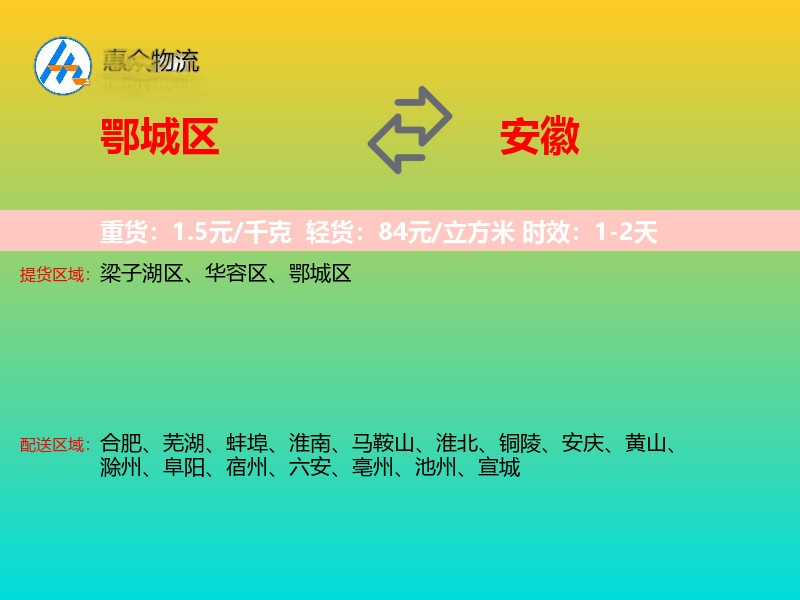 鄂城区到安徽长途搬家