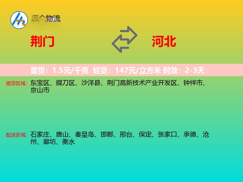 荆门到河北长途搬家