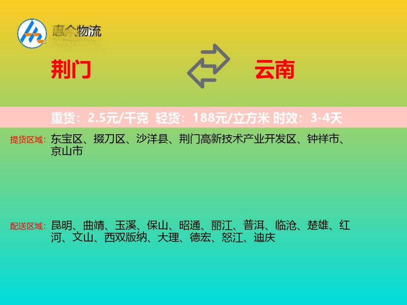 荆门到云南长途搬家