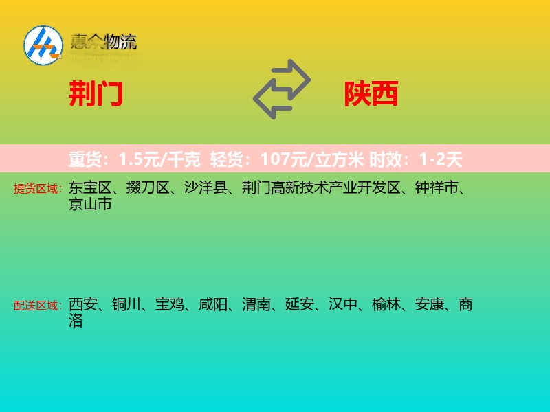荆门到陕西长途搬家
