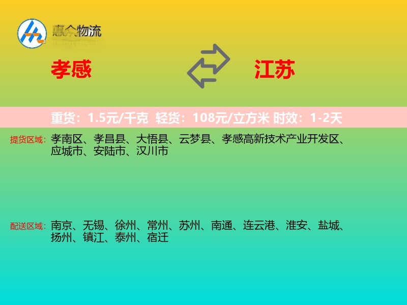 孝感到江苏长途搬家