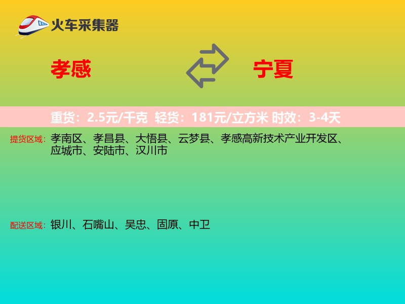 孝感到宁夏长途搬家