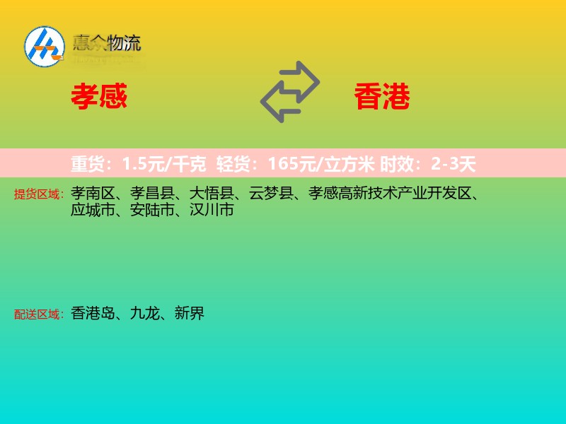 孝感到香港轿车托运