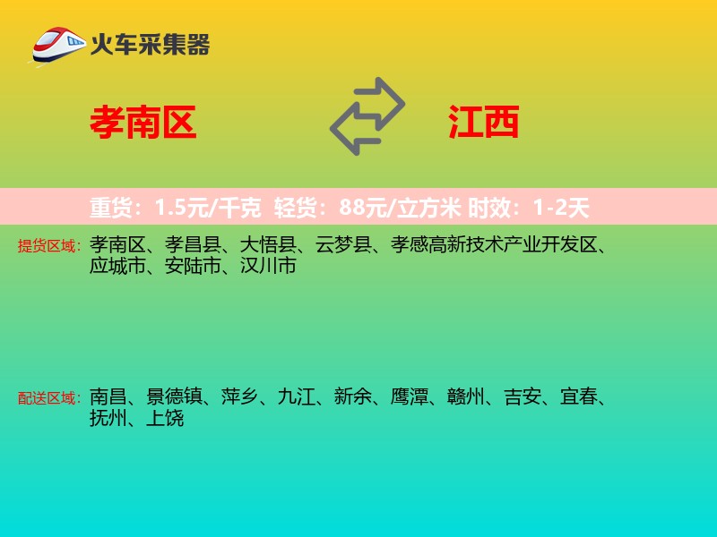 孝南区到江西物流专线