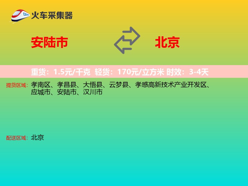 安陆市到北京长途搬家