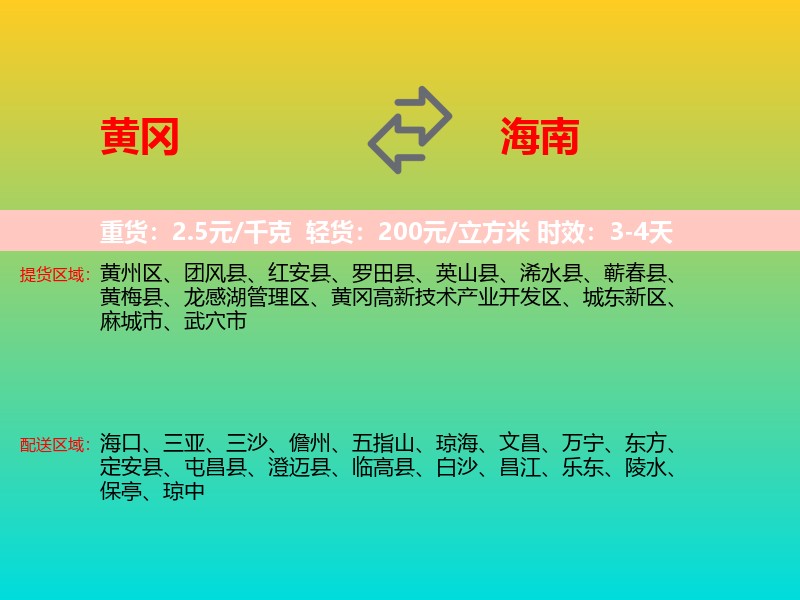 黄冈到海南长途搬家