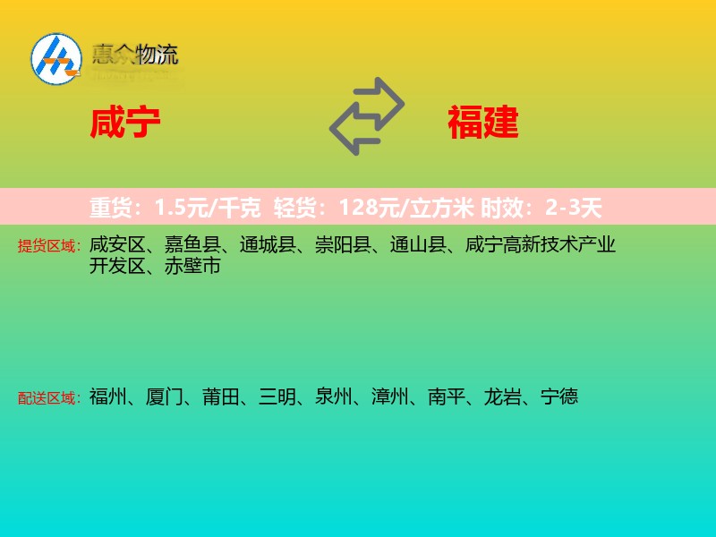 咸宁到福建长途搬家