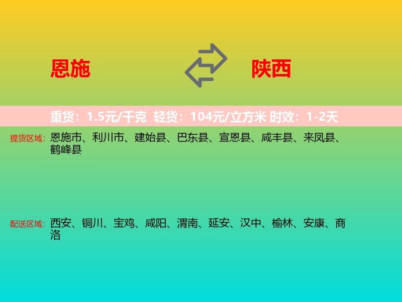 恩施到陕西长途搬家