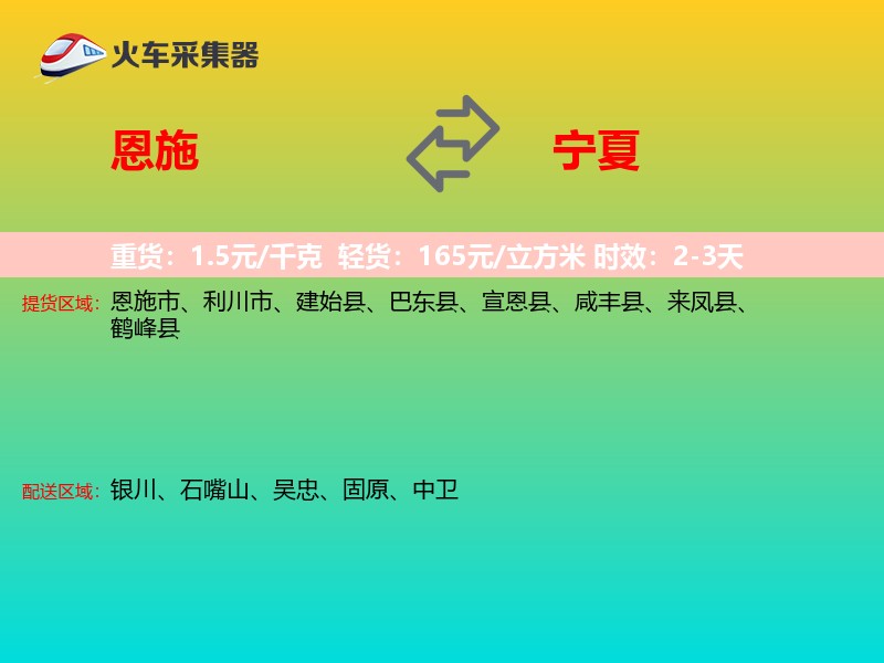 恩施到宁夏物流专线