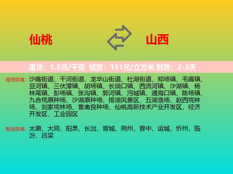 仙桃到山西长途搬家