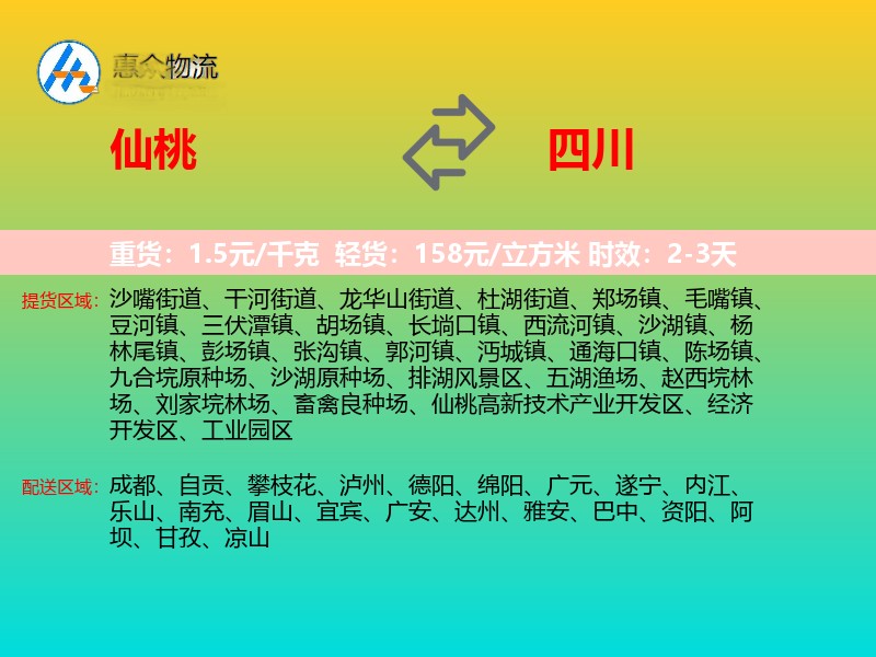 仙桃到四川轿车托运