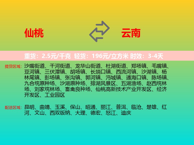 仙桃到云南长途搬家