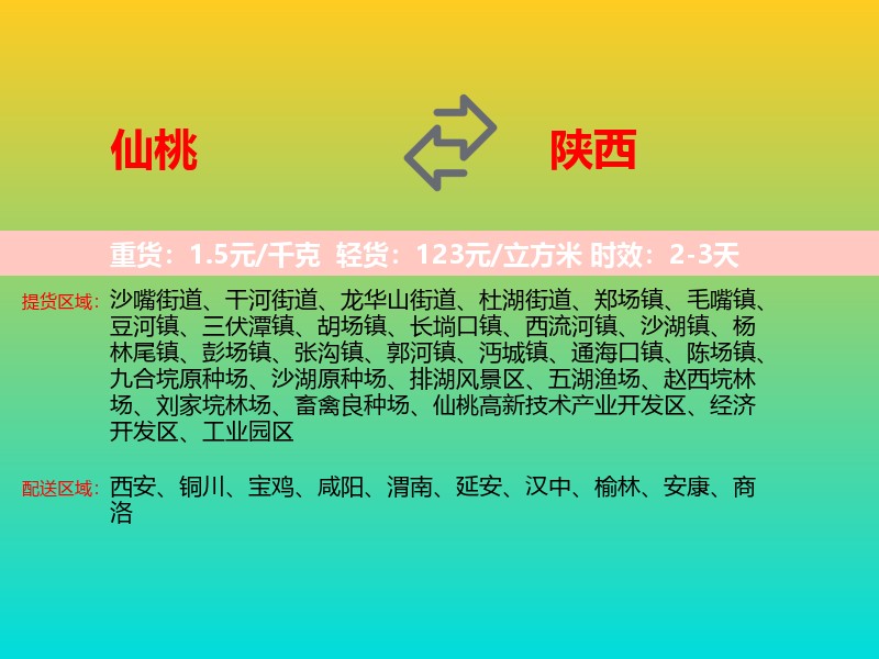 仙桃到陕西长途搬家