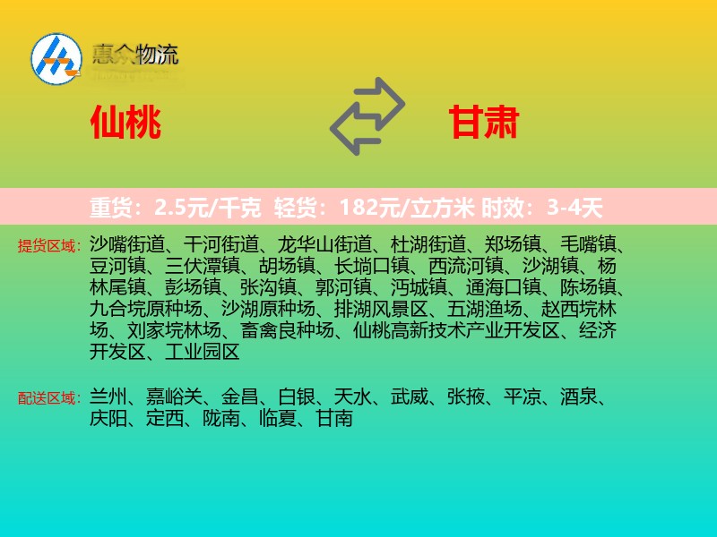 仙桃到甘肃轿车托运