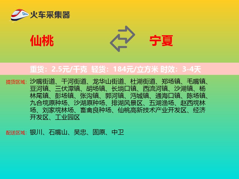 仙桃到宁夏轿车托运