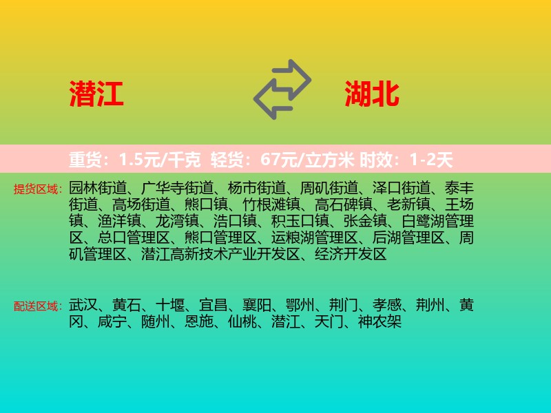 潜江到湖北长途搬家